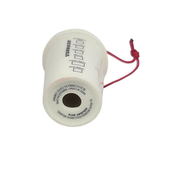 Starbucks 2014 Ceramic Holiday Hanging Christmas Ornament Coffee To Go Cup - CB - Picture 3 of 3